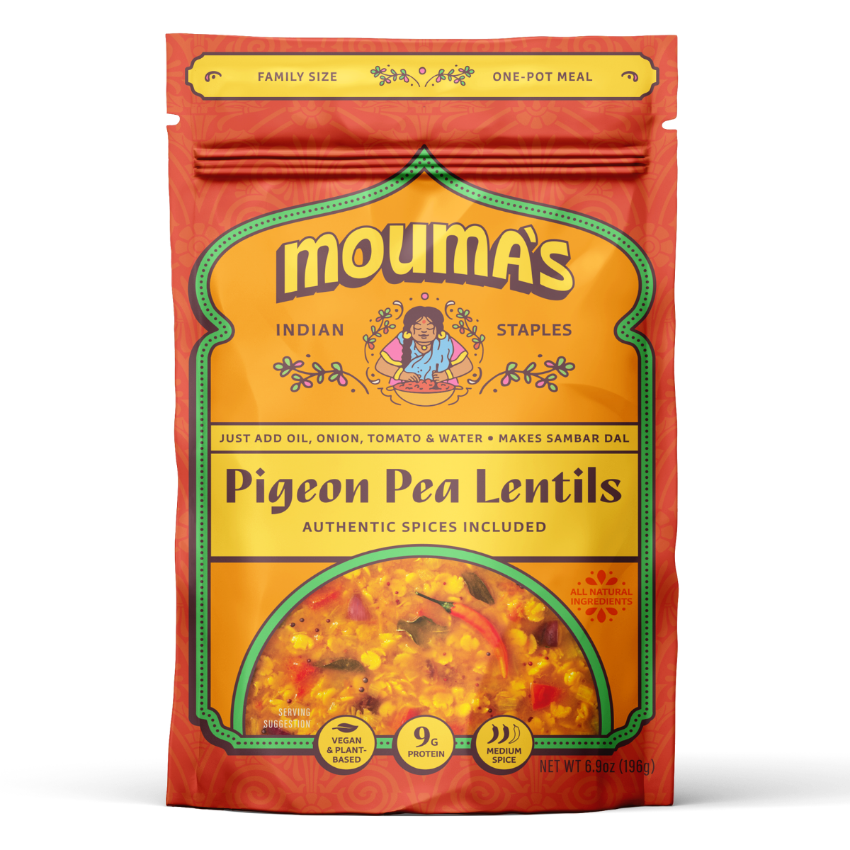 Pigeon Pea Lentils (Sambar Dal)